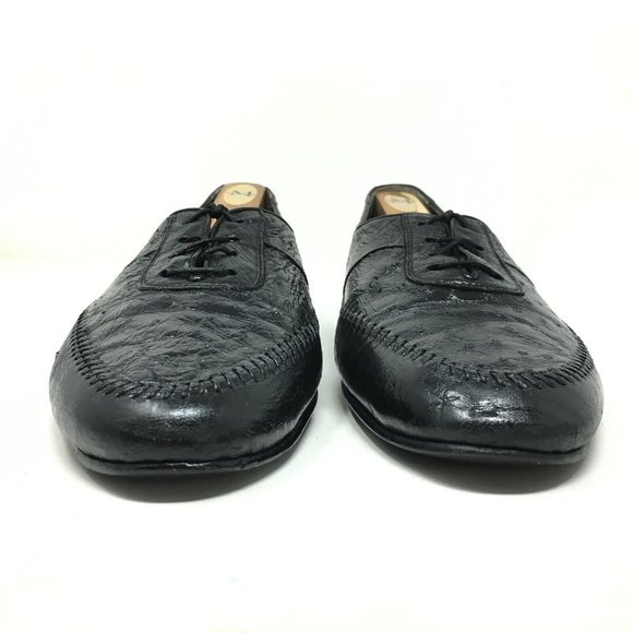 Mauri Oxfords Shoes Size 10 Black Full Ostrich